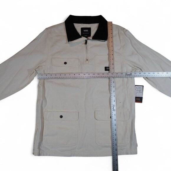 Vans Drill Chore Anorak Quarter Zip Antique White Men's M VN0A7SDI - Picture 8 of 10